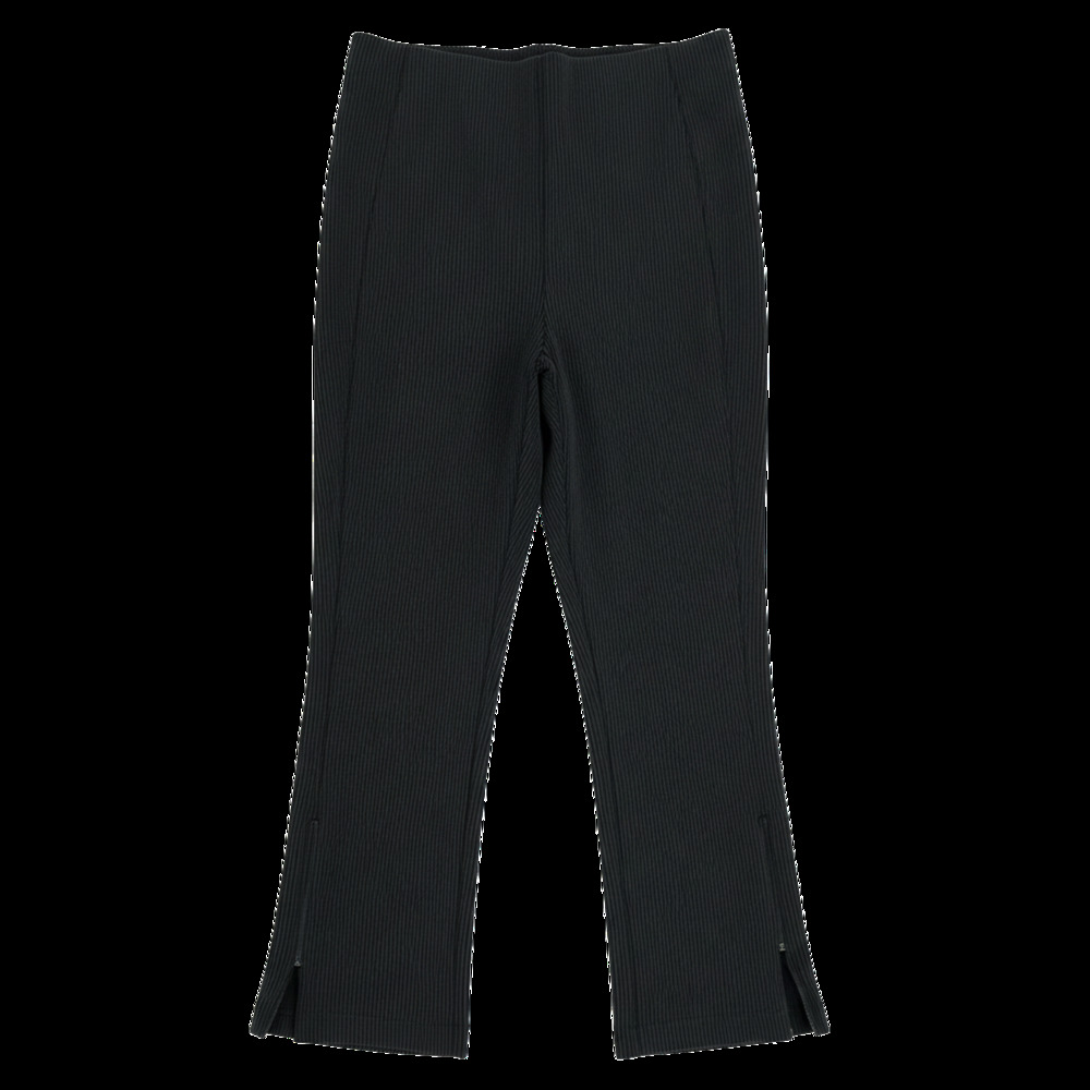Lululemon Ribbed Black Softstreme Zip Leg High Rise Crop Pants Size 10